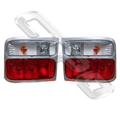 REAR LAMP - SET - L&R - CRYSTAL TYPE - TO SUIT TOYOTA COASTER BB42 BUS 1993-