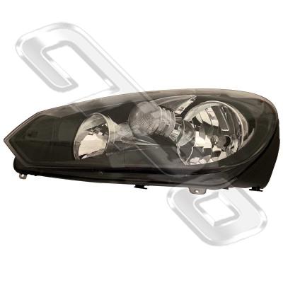 HEADLAMP - L/H - ELECTRIC - BLACK - H-TYPE - TO SUIT VW GOLF MK6 2009-